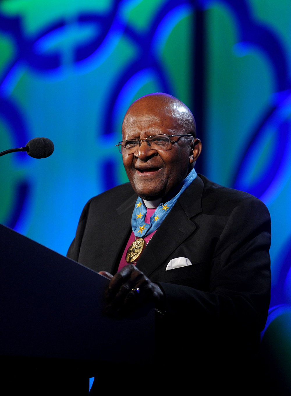 Gala honoree Archbishop Desmond Tutu speaks at the Starkey Hearing Foundation's "So the World May Hear" Awards Gala on in St. Paul, Minn
Starkey Hearing Foundation 2014 So the World May Hear Awards Gala, St. Paul, USA - 20 Jul 2014