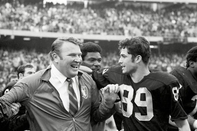 John Madden Smiles After His Team Defeats The Kansas City Chiefs