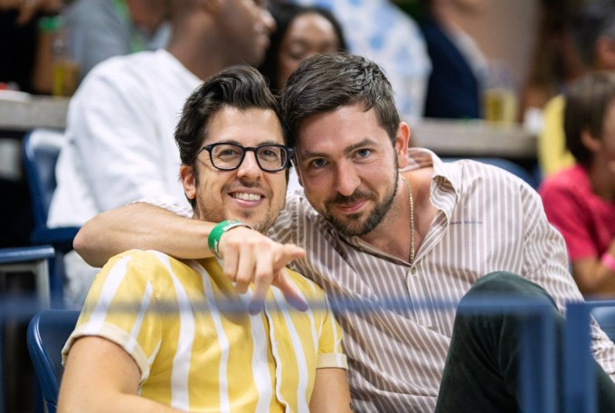 Nicholas Braun and Christopher Mintz Plasse at the US Open Championships