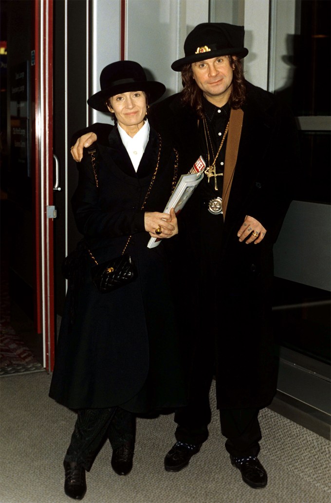 Ozzy Osborne And Wife Sharon Arrive At The Airport In 1991