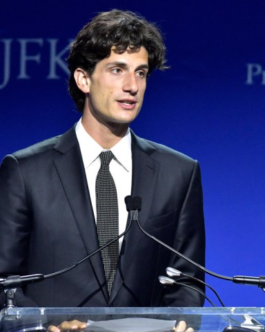 Jack Schlossberg, speaks to attendees during the the 2022 John F. Kennedy Profile in Courage Awards ceremony, at the John F. Kennedy Presidential Library and Museum in Boston
Profile in Courage - Cheney, Boston, United States - 22 May 2022