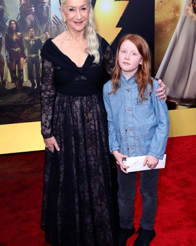 Helen Mirren and Grandson Basil
'Shazam! Fury of the Gods' film premiere, Los Angeles, California, USA - 14 Mar 2023