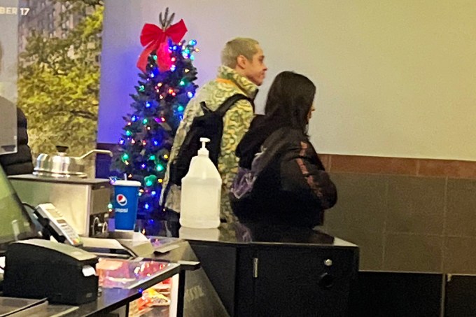 Pete Davidson & Kim Kardashian At A Staten Island Movie Theater