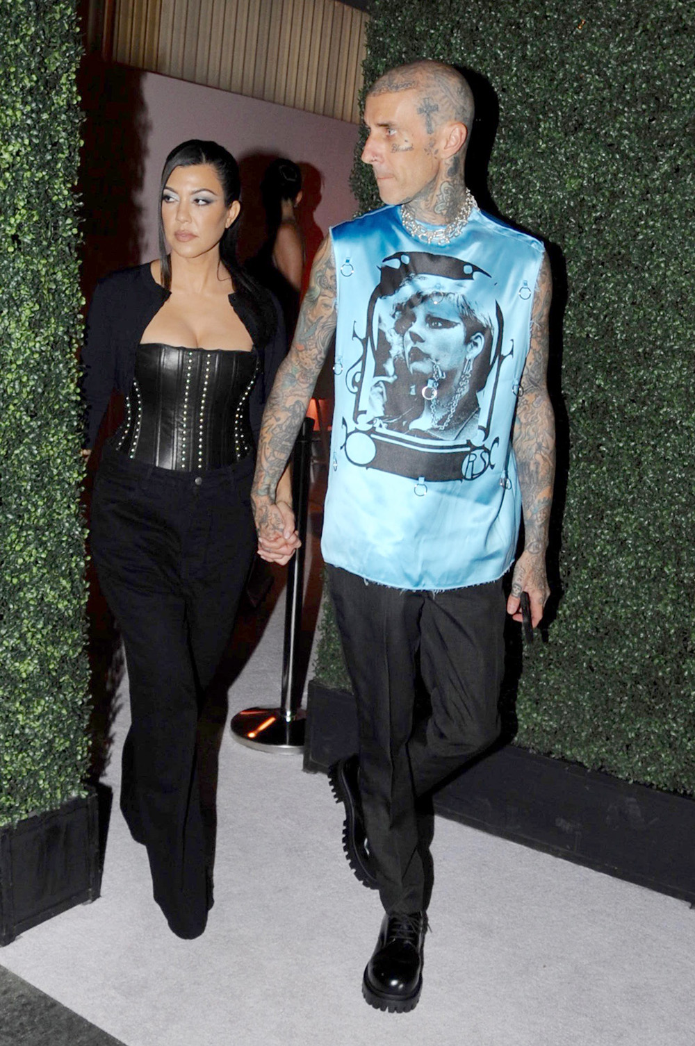 Kourtney Kardashian And Travis Barker Attend Kylie's Event At Ulta Beauty In Los Angeles