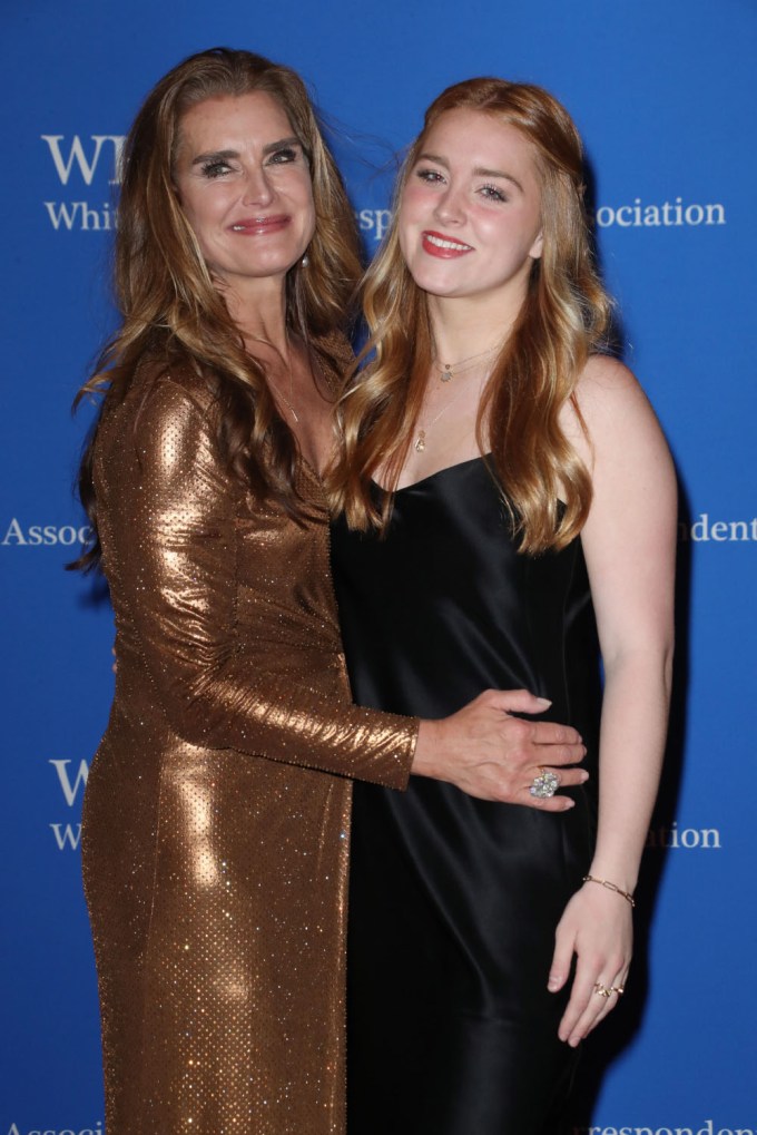 Brooke Shields & Rowan Henchy pose