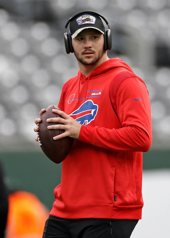 Josh Allen Warming Up