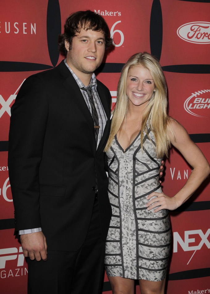 Matthew Stafford & Kelly Hall At Pre-Super Bowl Event