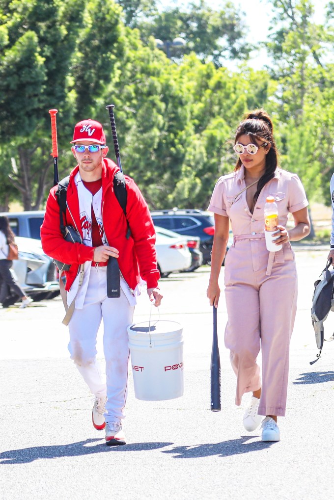 Priyanka Chopra at Nick Jonas’ baseball game