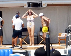 Elba, ITALY  - *EXCLUSIVE*  - Sir Rod Stewart, 77, and wife Penny Lancaster, 51, enjoy the Tuscan Sun while vacationing on Elba Island. 

Rod has been enjoying his vacation with wife of 15 years, Penny and their son. Rod still very much a gentleman, was seen extending his hand to Penny to help her as she climbed up the ladder after a dip in the sea.  On Monday the superstar shared a family photo with 7 of his 8 children.
The Downtown Train singer was spotted relaxing while enjoying a day aboard the St. David on the Mediterranean. The super yacht comes with every luxury amenity including fully equipped gym, jacquzzi, and tons of toys at the ready including wave runners, sea bobs, wakeboards, kayaks and of course an large inflatable raft which Rod seemed to enjoy quite a bit!

Pictured: Rod Stewart, Penny Lancaster 

BACKGRID USA 4 AUGUST 2022 

USA: +1 310 798 9111 / usasales@backgrid.com

UK: +44 208 344 2007 / uksales@backgrid.com

*UK Clients - Pictures Containing Children
Please Pixelate Face Prior To Publication*