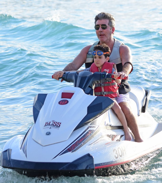 Simon Cowell On Jetski With Son