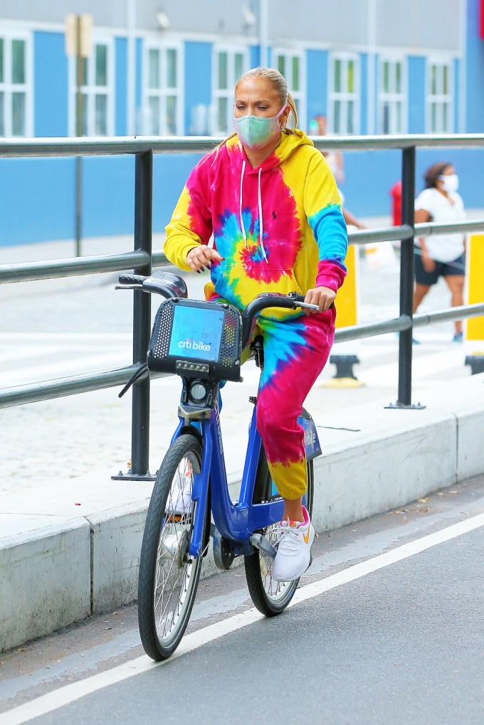 Stars Riding Bicycles: Photos Of Jennifer Lopez, Gigi Hadid & More Cruising