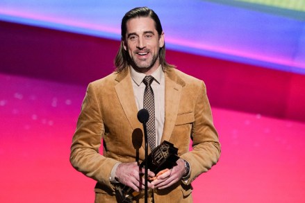 Aaron Rodgers of the Green Bay Packers receives the AP Most Valuable Player of the Year Award at the NFL Honors show, in Inglewood, CalifSuper Bowl NFL Honors, Inglewood, United States - 10 Feb 2022