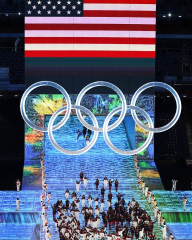 Athletes of the USA arrive for the Opening Ceremony of the Beijing 2022 Olympic Games at the National Stadium, also known as Bird's Nest, in Beijing China, 04 February 2022.
Opening Ceremony - Beijing 2022 Olympic Games, China - 04 Feb 2022