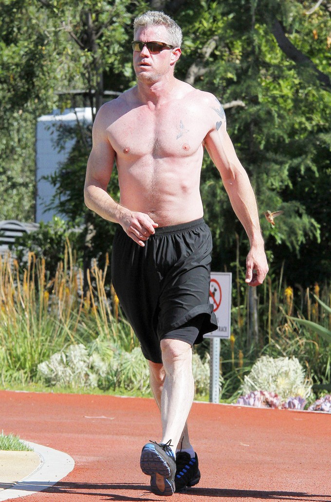 Eric Dane Walks Shirtless