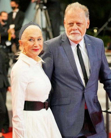 Helen Mirren, left, and Taylor Hackford pose for photographers upon arrival at the premiere of the film 'The Velvet Underground' at the 74th international film festival, Cannes, southern France
2021 The Velvet Underground Red Carpet, Cannes, France - 07 Jul 2021