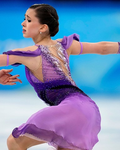 Kamila Valieva, of the Russian Olympic Committee,competes in the women's short program during the figure skating at the 2022 Winter Olympics, in Beijing
Olympics Figure Skating, Beijing, China - 15 Feb 2022