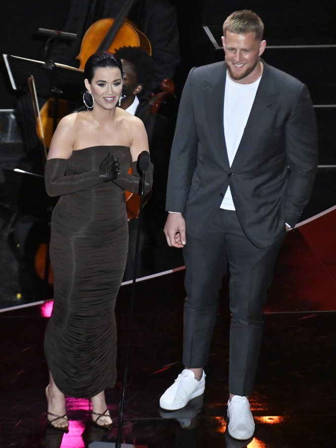 Katy Perry & J.J. Watt Presenting Onstage