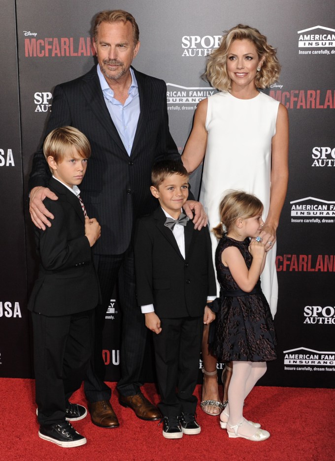 Kevin Costner & Family at the Premiere of ‘McFarland USA’