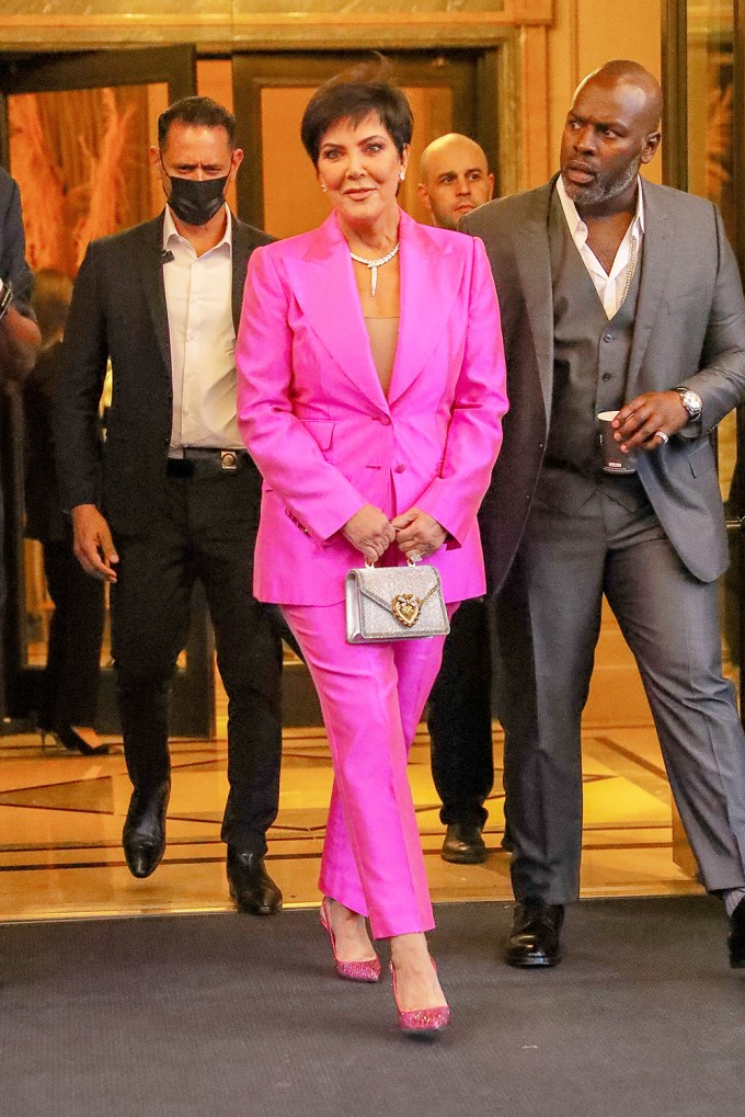 Kris Jenner in a Pink Suit