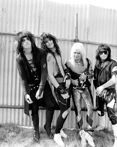 Editorial use only. Consent for book publication must be agreed with Rex by Shutterstock before use.
Mandatory Credit: Photo by Andre Csillag/Shutterstock (726404fq)
Motley Crue at Donnington - Nicki Mars, Nikki Sixx, Tommy Lee and Vince Neal
Various