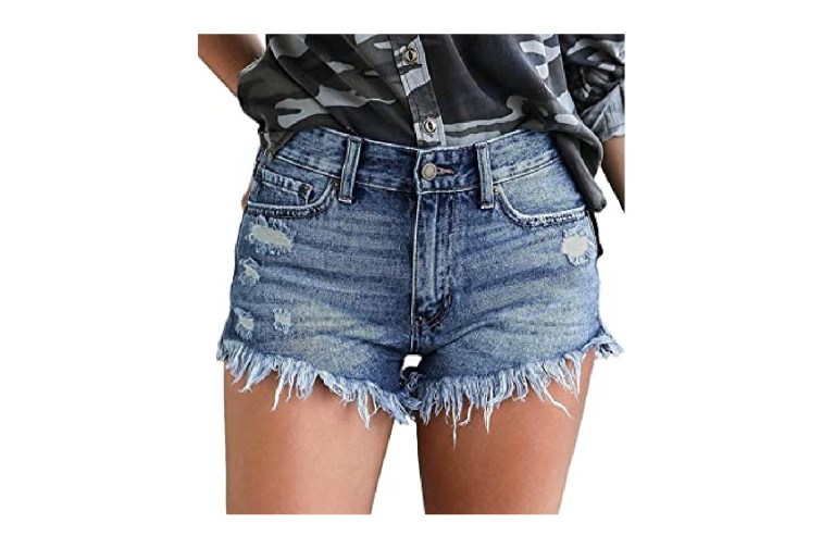 womens denim cut off shorts reviews