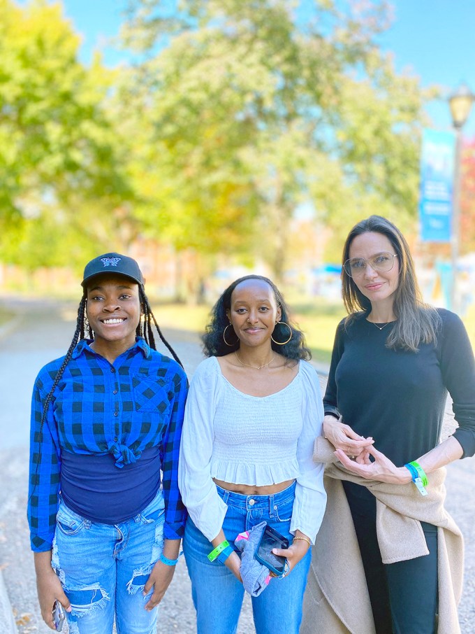 Zahara Jolie-Pitt, Mom & a Friend at Spelman College