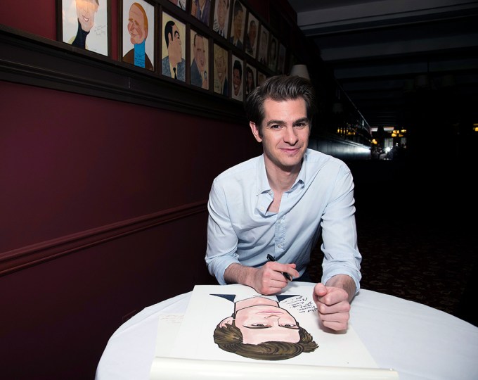 Andrew Garfield at Sardi’s restaurant