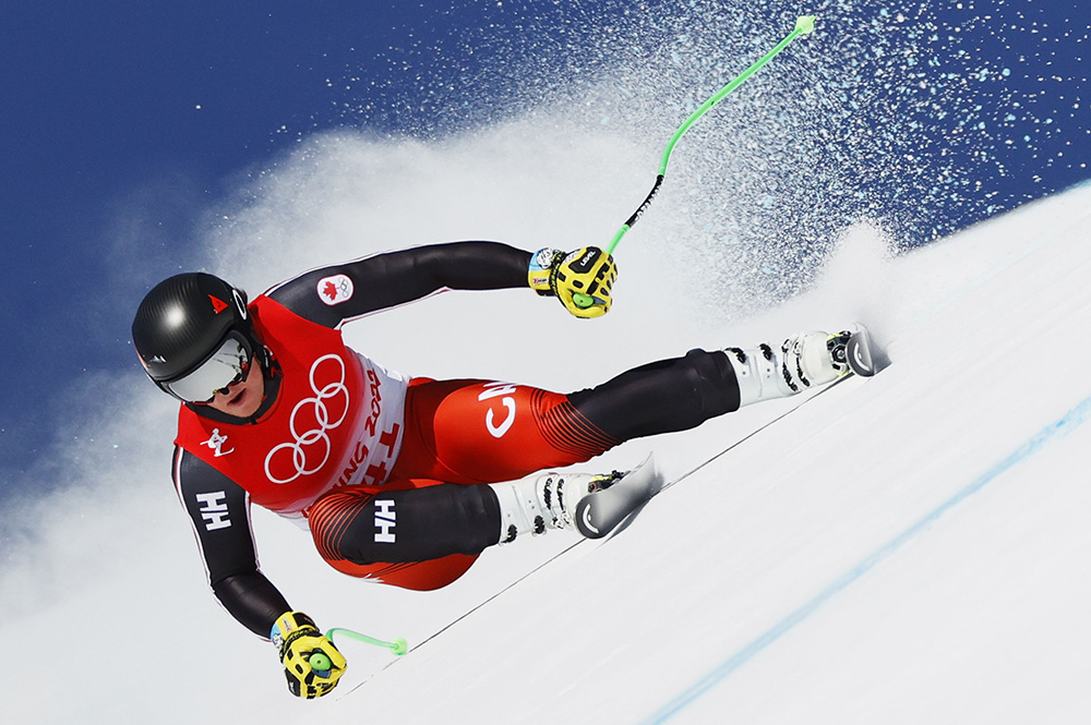 Broderick Thompson of Canada in action during the 2nd training run for the Men's Downhill race of the Alpine Skiing events of the Beijing 2022 Olympic Games at the Yanqing National Alpine Ski Centre Skiing, Beijing municipality, China, 04 February 2022.
Alpine Skiing - Beijing 2022 Olympic Games, China - 04 Feb 2022