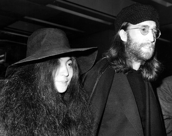 John Lennon & Yoko Ono at Heathrow in 1969