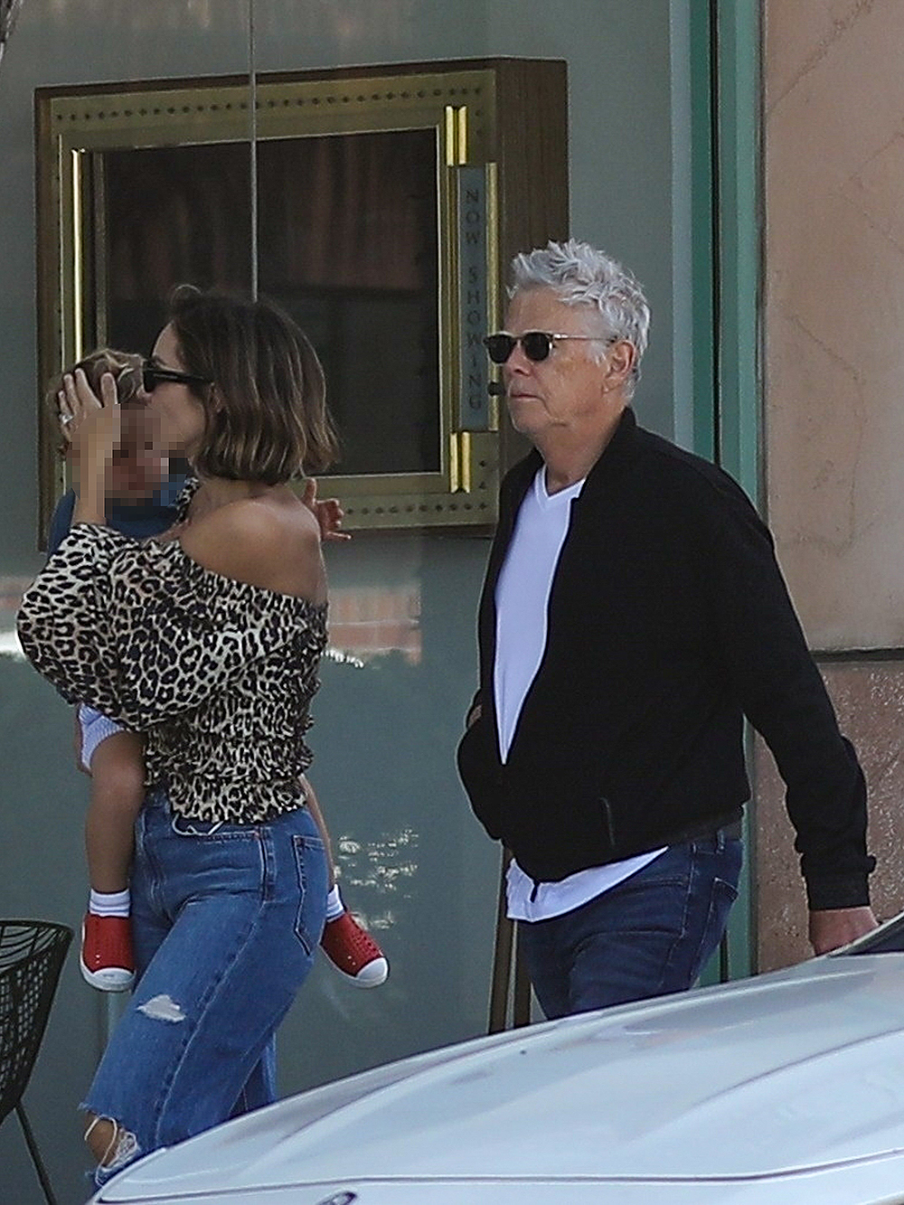 *EXCLUSIVE* Katharine McPhee and her husband, David Foster, take their son Rennie out for lunch at Via Alloro