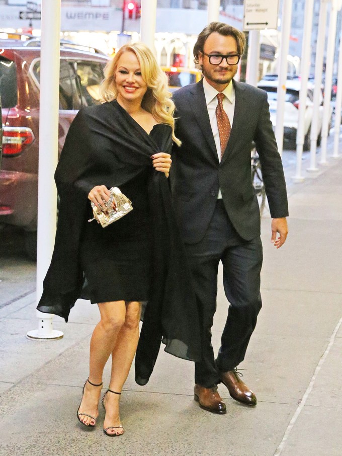 Pamela Anderson At Dinner With Son Brandon