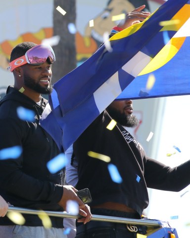 The Los Angeles Rams celebrate their Super Bowl championship with a victory parade held at the Los Angeles Coliseum's Olympic Plaza in South LA.Los Angeles Rams Super Bowl Victory Parade, Los Angeles Coliseum's Olympic Plaza, California, USA - 16 Feb 2022