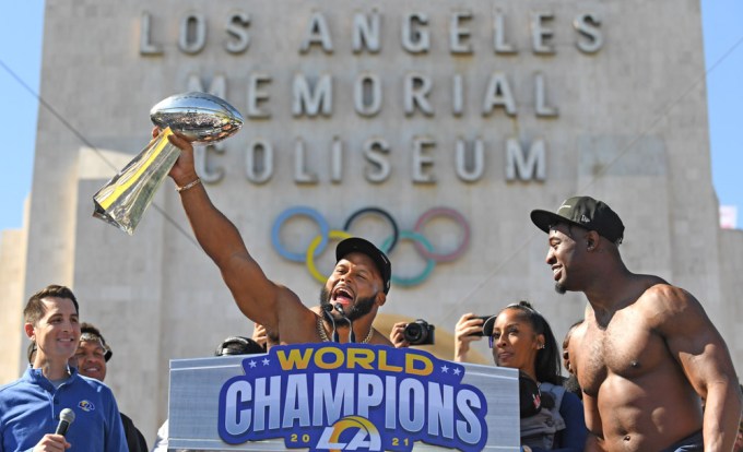 Rams Parade, Super Bowl, Coliseum, Los Angeles, California, United States – 16 Feb 2022