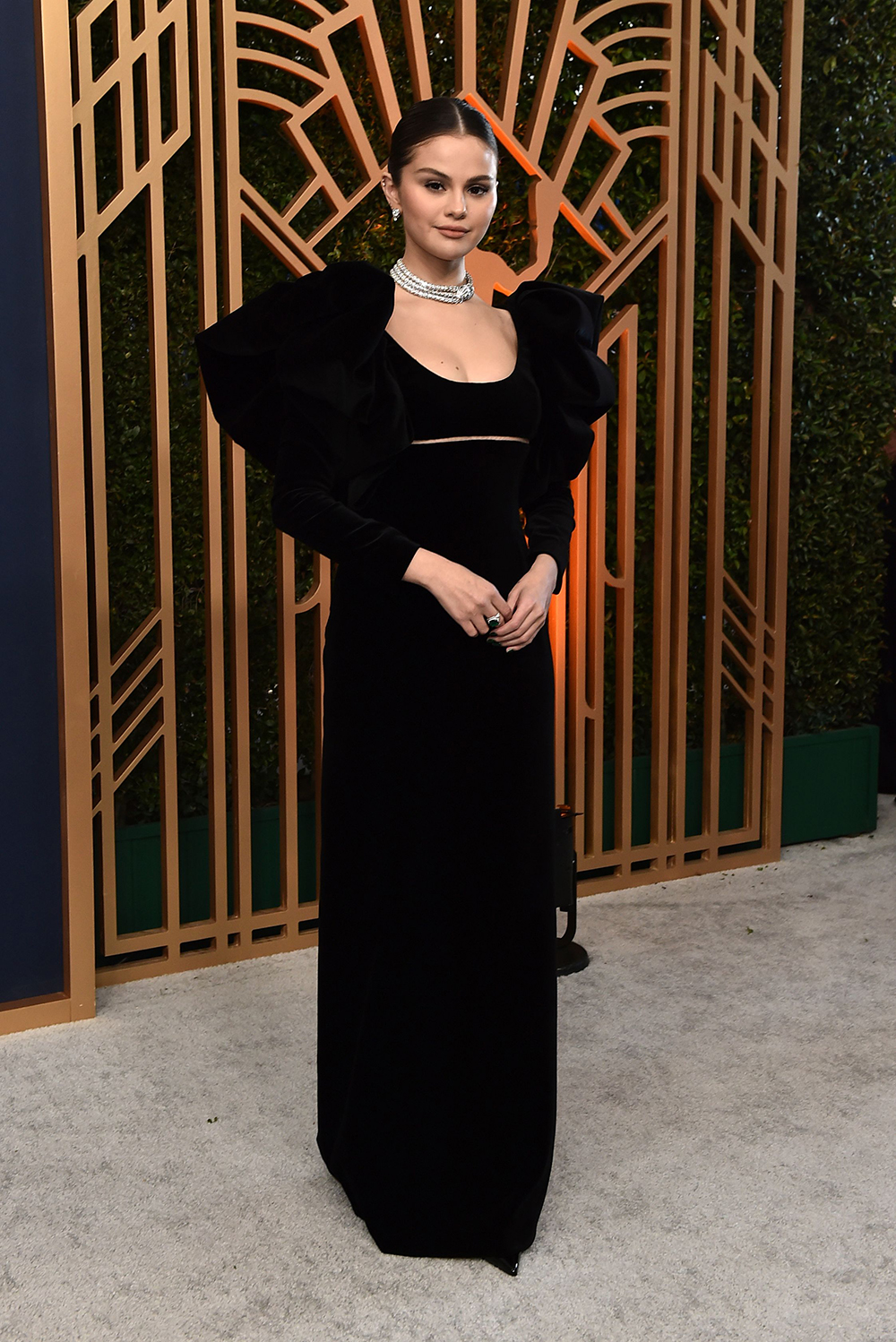 Selena Gomez arrives at the 28th annual Screen Actors Guild Awards at the Barker Hangar, in Santa Monica, Calif
28th Annual SAG Awards - Arrivals, Santa Monica, United States - 27 Feb 2022