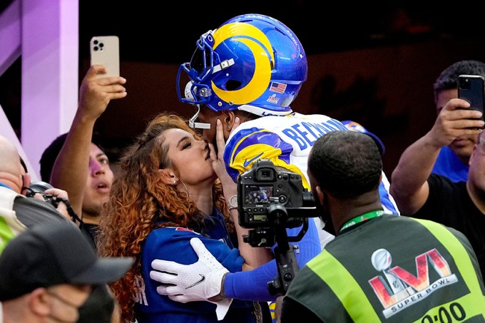 Odell Beckham Jr. Gets A Kiss For Luck