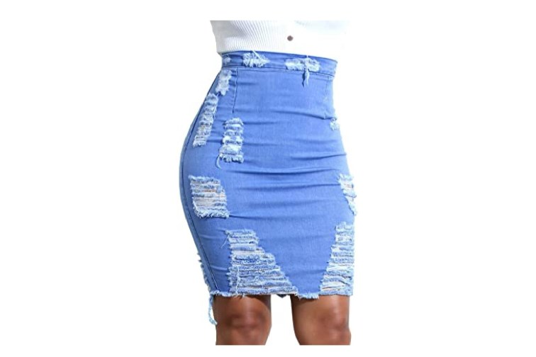 high waisted denim skirt reviews