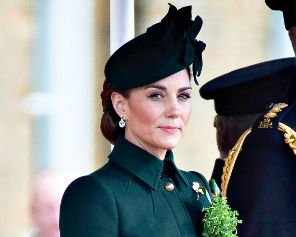 Catherine Duchess of Cambridge
Prince William and Catherine Duchess of Cambridge attend St Patrick's Day Parade, Cavalry Barracks, Hounslow, London, UK - 17 Mar 2019