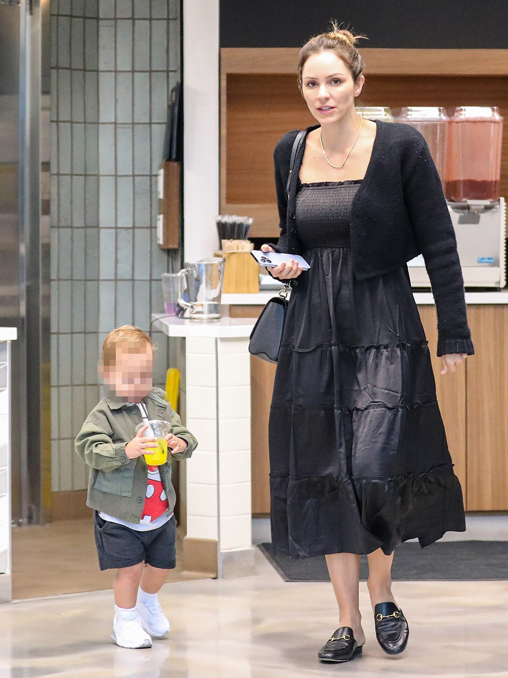 *EXCLUSIVE* Katharine McPhee steps out for dinner with her little one