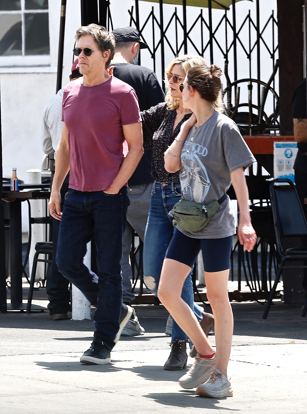 *EXCLUSIVE* Kevin Bacon and his wife Kyra Sedgwick join their daughter Sosie Bacon for family lunch in Los Feliz