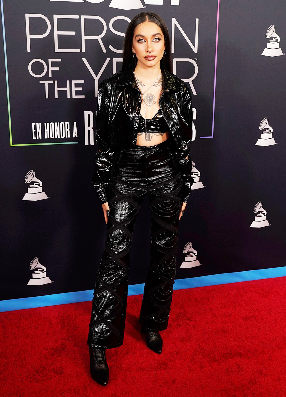 Maria Becerra arrives at the Latin Recording Academy Person of the Year gala honoring Ruben Blades at the Mandalay Bay, in Las Vegas
2021 Latin Grammy Awards - Person of the Year - Arrivals, Las Vegas, United States - 17 Nov 2021