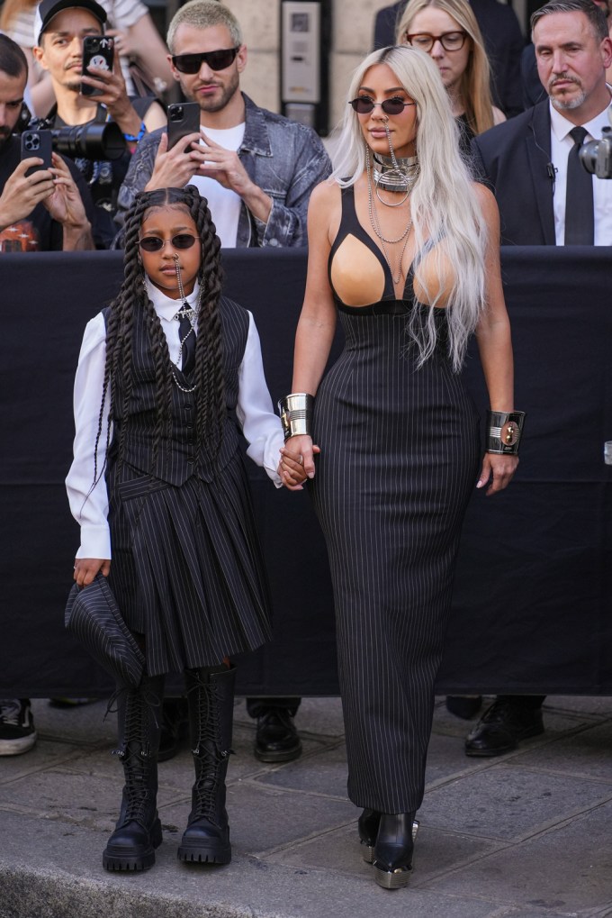 Kim Kardashian & North West at Paris Fashion Week