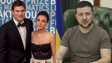 President Zelenskyy Mila Kunis Ashton Kutcher