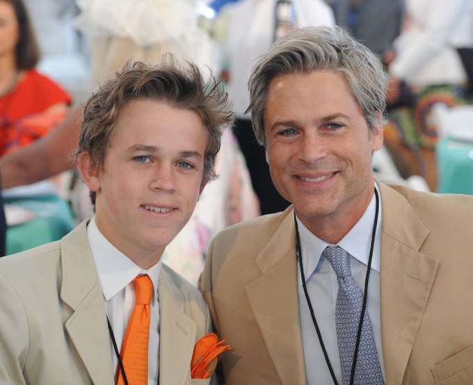 Rob Lowe & Son John Attend Horse Races In Santa Barbara