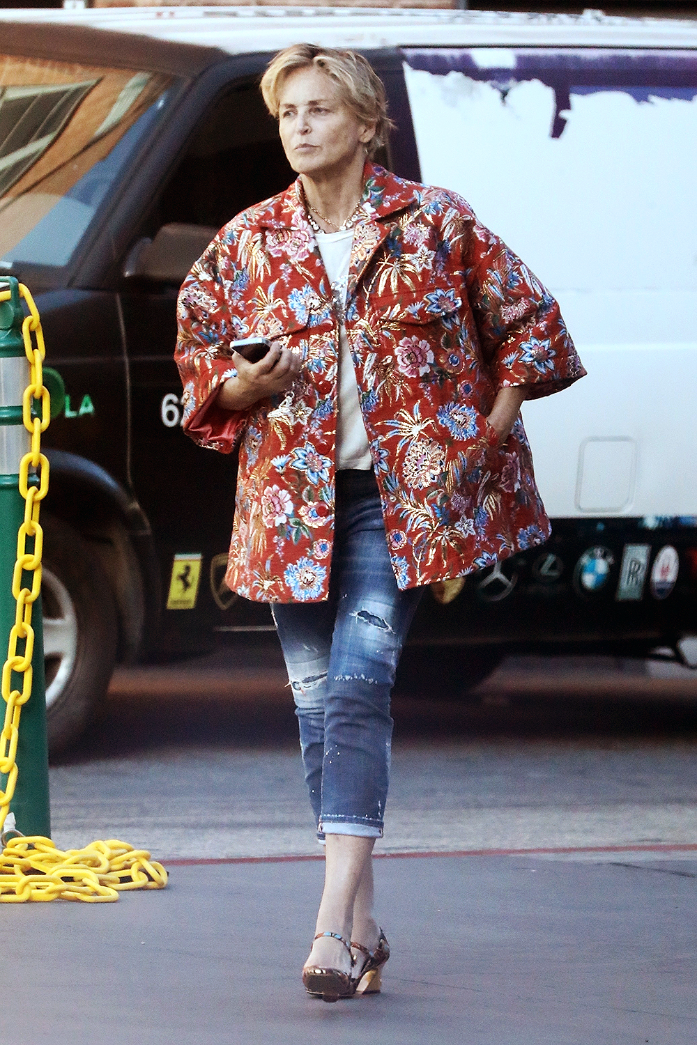 Beverly Hills, CA  - *EXCLUSIVE* Sharon Stone wears a colorful outfit while out and about in Beverly Hills.

Pictured: Sharon Stone

BACKGRID USA 10 AUGUST 2022 

BYLINE MUST READ: PrimePix / BACKGRID

USA: +1 310 798 9111 / usasales@backgrid.com

UK: +44 208 344 2007 / uksales@backgrid.com

*UK Clients - Pictures Containing Children
Please Pixelate Face Prior To Publication*