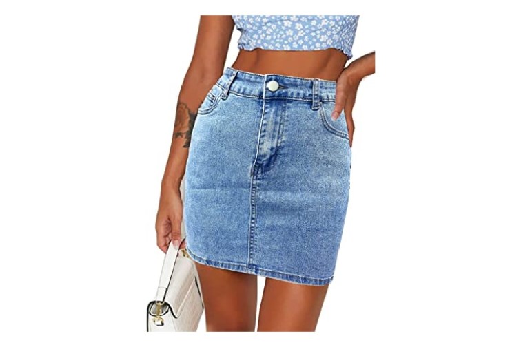 high waisted denim skirt reviews