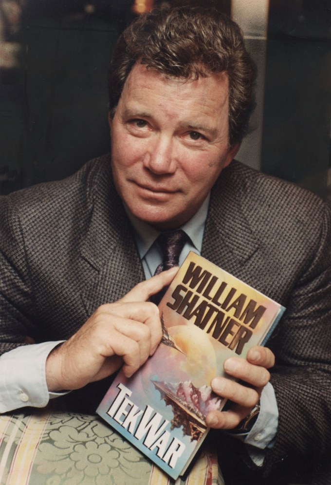 William Shatner With His Book