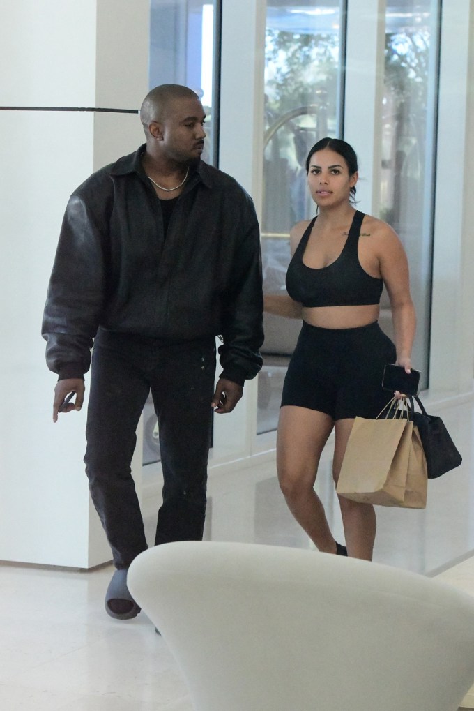 Kanye West & Chaney Jones Leave A Restaurant