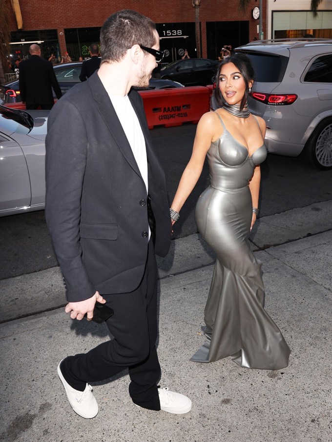 Kim Kardashian & Pete Davidson At ‘The Kardashians’ Premiere