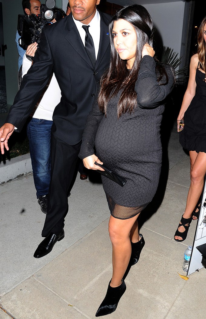 Kourtney Kardashian In Black Sweater Dress