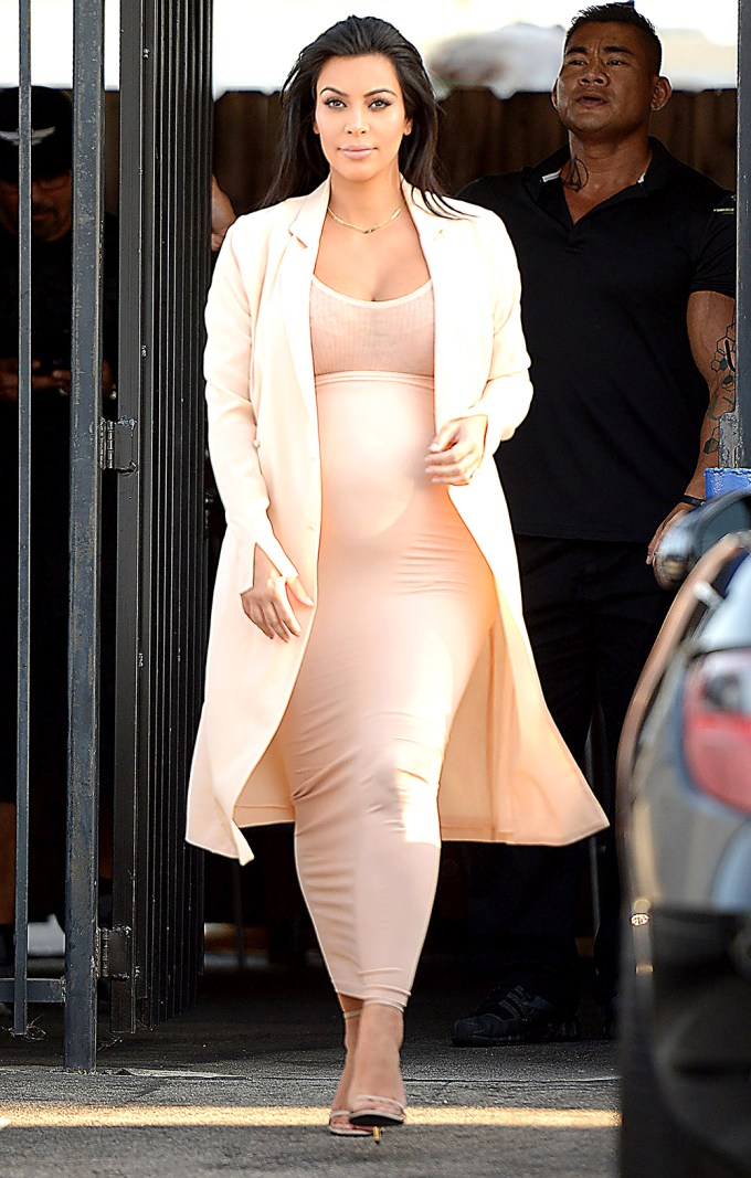 Kim Kardashian In Light Pink Dress